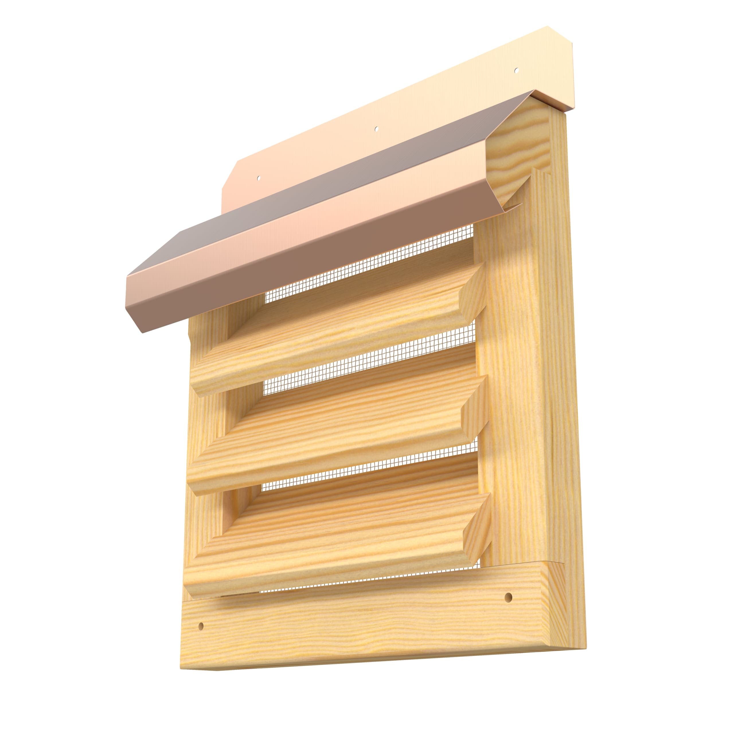Flexit Fixed louver 6X6" wood and copper